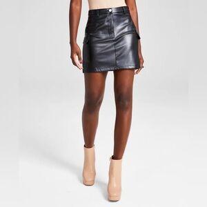 And Now This PU Cargo Mini Skirt Size M A.N.T.